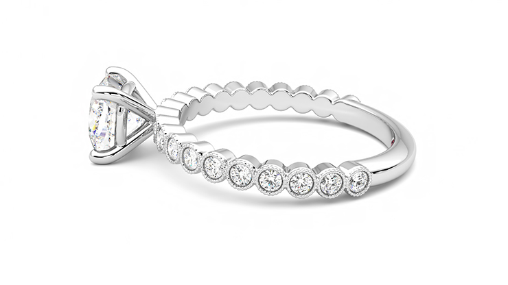 Taylor & Hart Flourish Cushion Engagement Ring 360 degree image 20