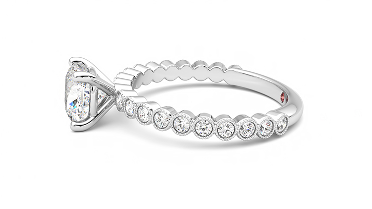 Taylor & Hart Flourish Cushion Engagement Ring 360 degree image 21