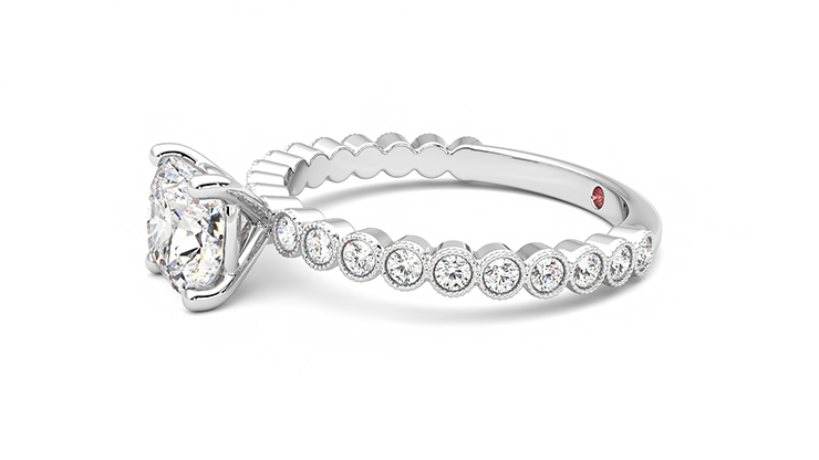 Taylor & Hart Flourish Cushion Engagement Ring 360 degree image 22