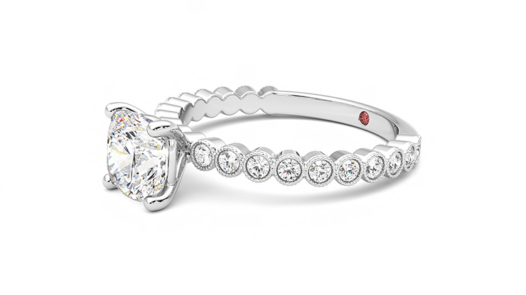 Taylor & Hart Flourish Cushion Engagement Ring 360 degree image 23