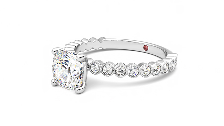 Taylor & Hart Flourish Cushion Engagement Ring 360 degree image 24