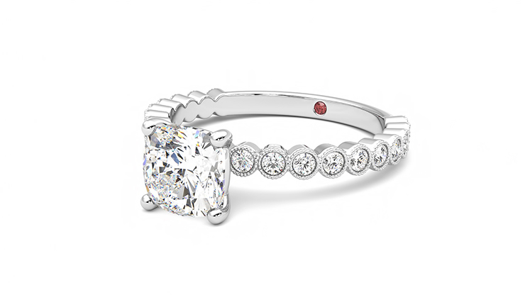 Taylor & Hart Flourish Cushion Engagement Ring 360 degree image 25