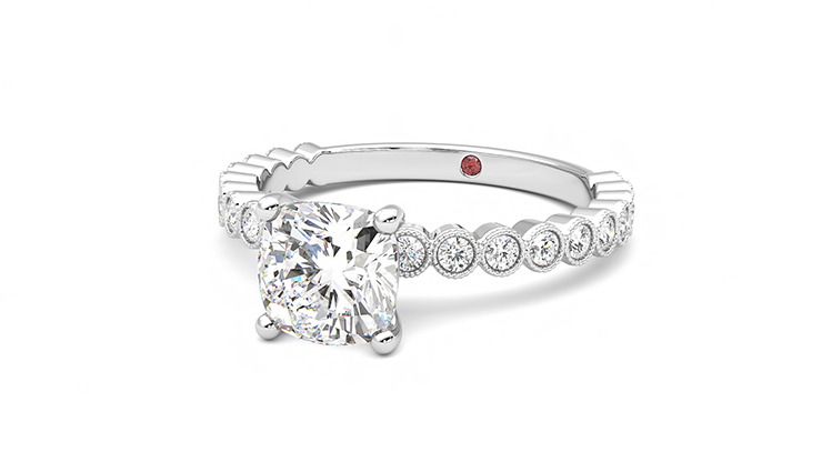 Taylor & Hart Flourish Cushion Engagement Ring 360 degree image 26