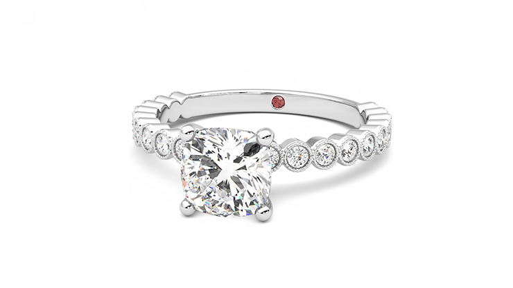 Taylor & Hart Flourish Cushion Engagement Ring 360 degree image 27