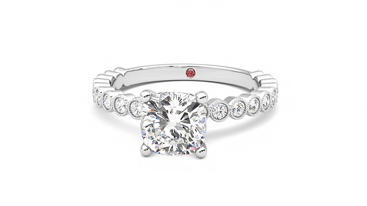 Taylor & Hart Flourish Cushion Engagement Ring 360 degree image 28
