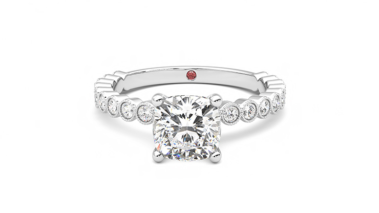 Taylor & Hart Flourish Cushion Engagement Ring 360 degree image 29
