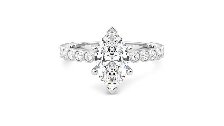 Taylor & Hart Flourish Marquise Engagement Ring 360 detail 01