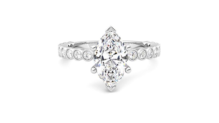 Taylor & Hart Flourish Marquise Engagement Ring 360 degree image 1