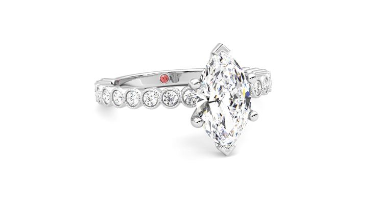 Taylor & Hart Flourish Marquise Engagement Ring 360 degree image 4