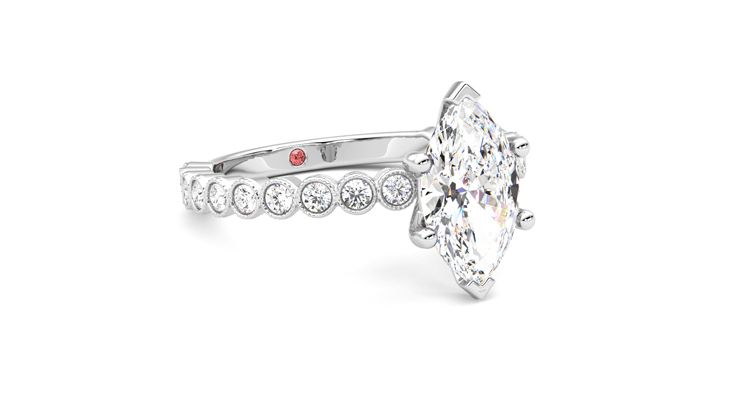 Taylor & Hart Flourish Marquise Engagement Ring 360 degree image 5
