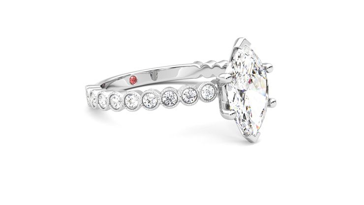 Taylor & Hart Flourish Marquise Engagement Ring 360 degree image 6