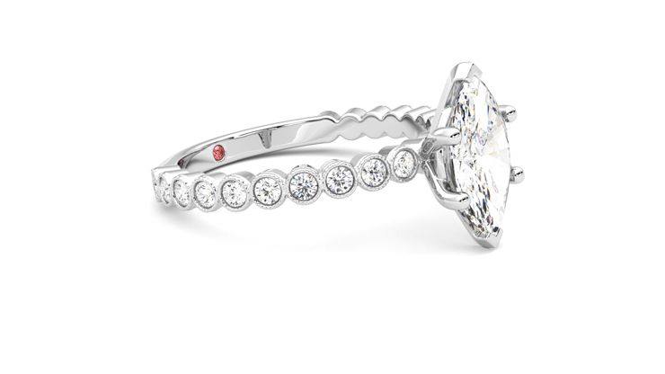 Taylor & Hart Flourish Marquise Engagement Ring 360 degree image 7