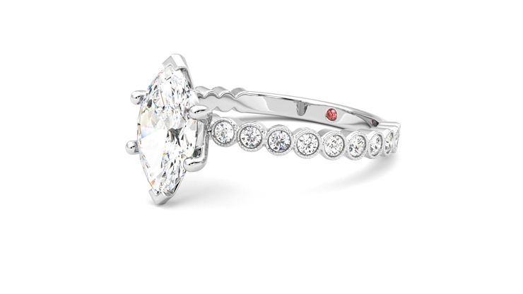 Taylor & Hart Flourish Marquise Engagement Ring 360 degree image 24