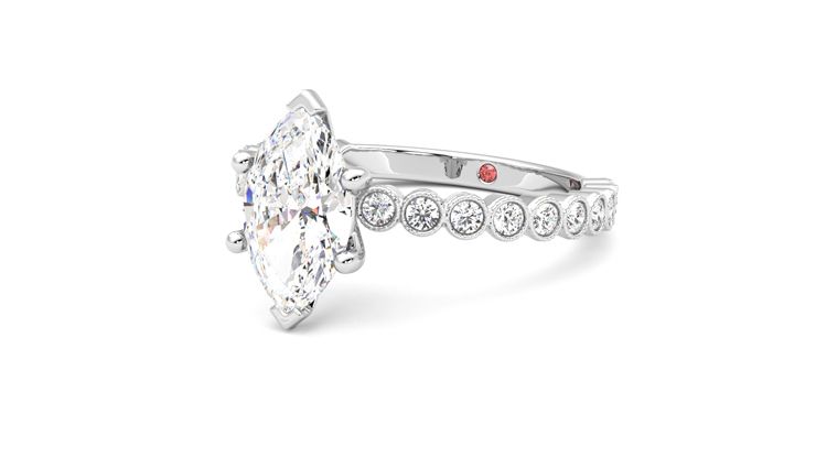 Taylor & Hart Flourish Marquise Engagement Ring 360 degree image 25
