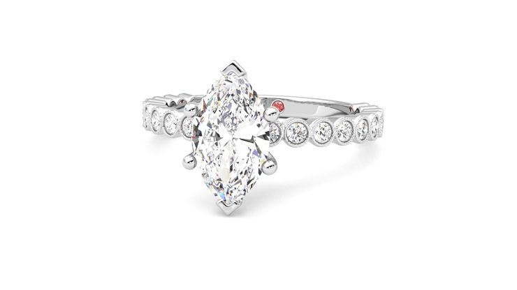 Taylor & Hart Flourish Marquise Engagement Ring 360 degree image 27