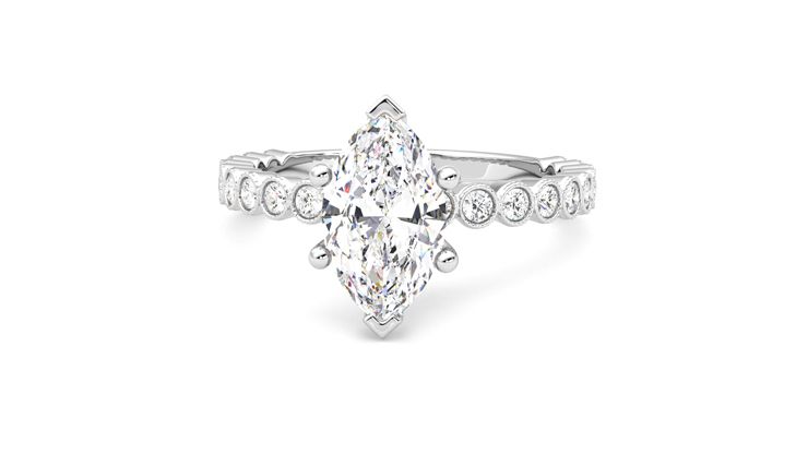 Taylor & Hart Flourish Marquise Engagement Ring 360 degree image 28