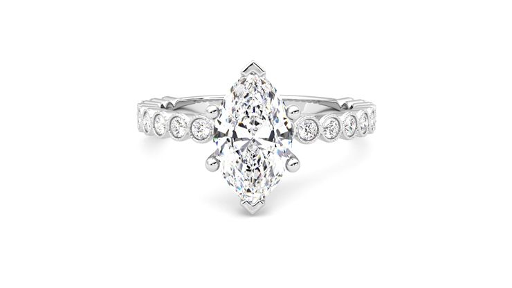 Taylor & Hart Flourish Marquise Engagement Ring 360 degree image 29