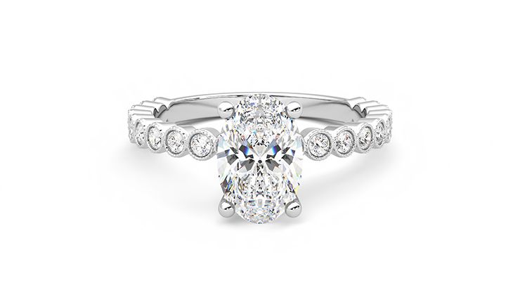 Taylor & Hart Flourish Oval Engagement Ring 360 degree image 0