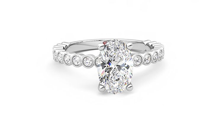 Taylor & Hart Flourish Oval Engagement Ring 360 degree image 2