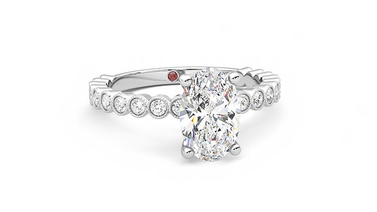 Taylor & Hart Flourish Oval Engagement Ring 360 degree image 3