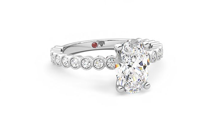 Taylor & Hart Flourish Oval Engagement Ring 360 degree image 4