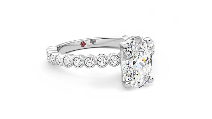 Taylor & Hart Flourish Oval Engagement Ring 360 degree image 5