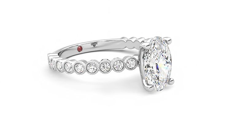 Taylor & Hart Flourish Oval Engagement Ring 360 degree image 6