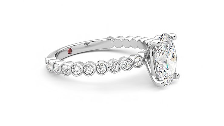 Taylor & Hart Flourish Oval Engagement Ring 360 degree image 7