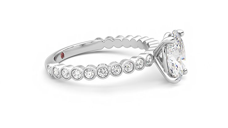 Taylor & Hart Flourish Oval Engagement Ring 360 degree image 8