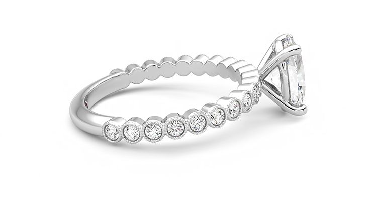 Taylor & Hart Flourish Oval Engagement Ring 360 degree image 10
