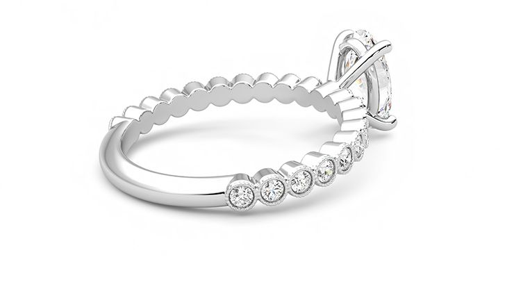 Taylor & Hart Flourish Oval Engagement Ring 360 degree image 12