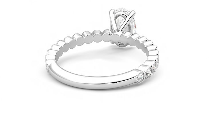 Taylor & Hart Flourish Oval Engagement Ring 360 degree image 14