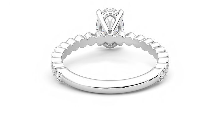 Taylor & Hart Flourish Oval Engagement Ring 360 degree image 15
