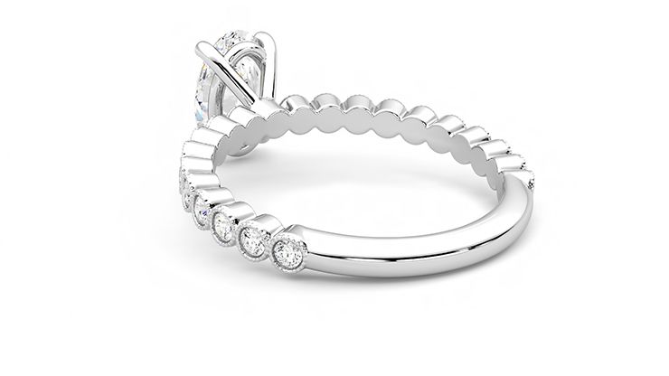Taylor & Hart Flourish Oval Engagement Ring 360 degree image 17