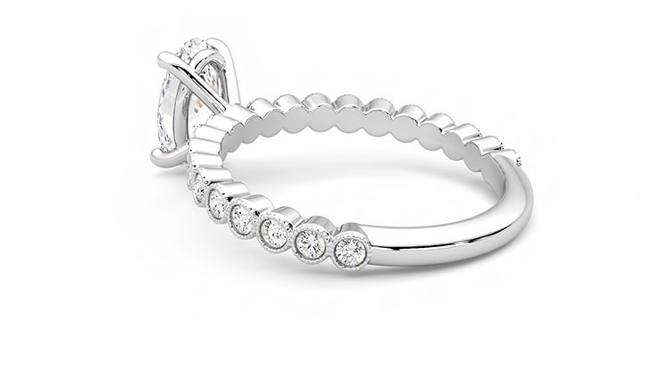 Taylor & Hart Flourish Oval Engagement Ring 360 degree image 18