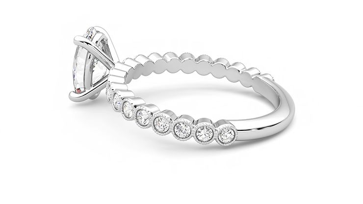 Taylor & Hart Flourish Oval Engagement Ring 360 degree image 19
