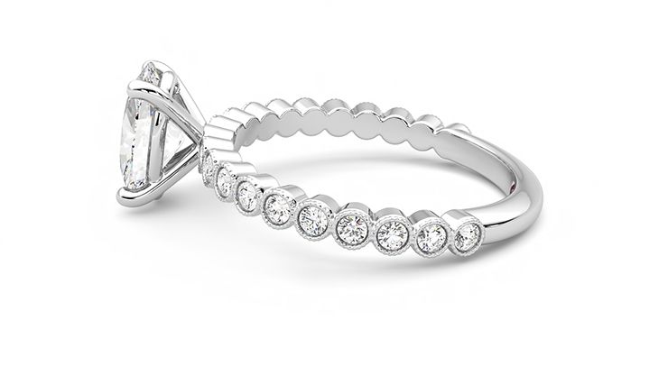 Taylor & Hart Flourish Oval Engagement Ring 360 degree image 20