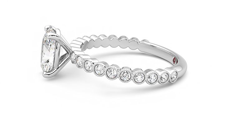 Taylor & Hart Flourish Oval Engagement Ring 360 degree image 21
