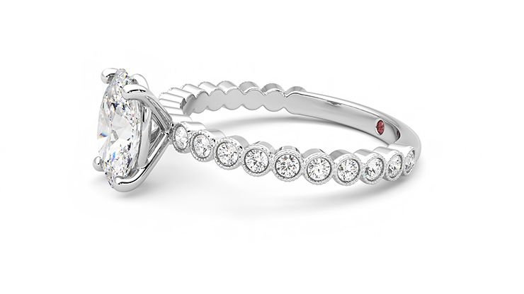 Taylor & Hart Flourish Oval Engagement Ring 360 degree image 22