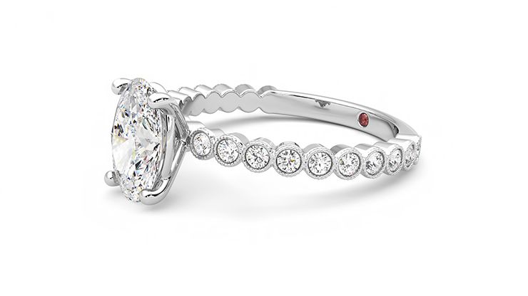 Taylor & Hart Flourish Oval Engagement Ring 360 degree image 23