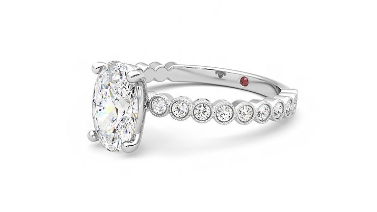 Taylor & Hart Flourish Oval Engagement Ring 360 degree image 24