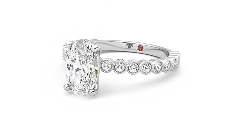 Taylor & Hart Flourish Oval Engagement Ring 360 degree image 25