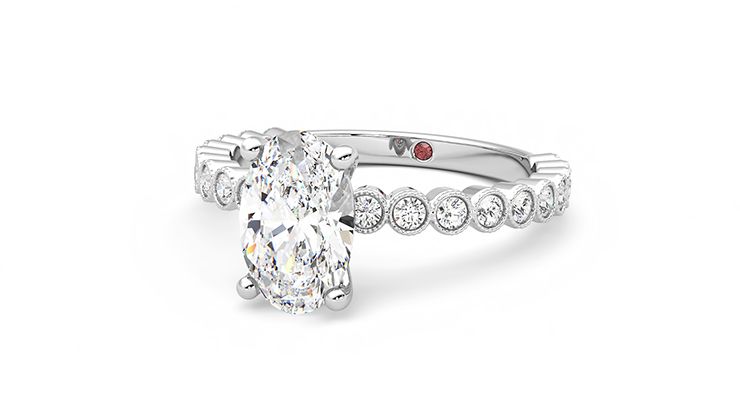 Taylor & Hart Flourish Oval Engagement Ring 360 degree image 26