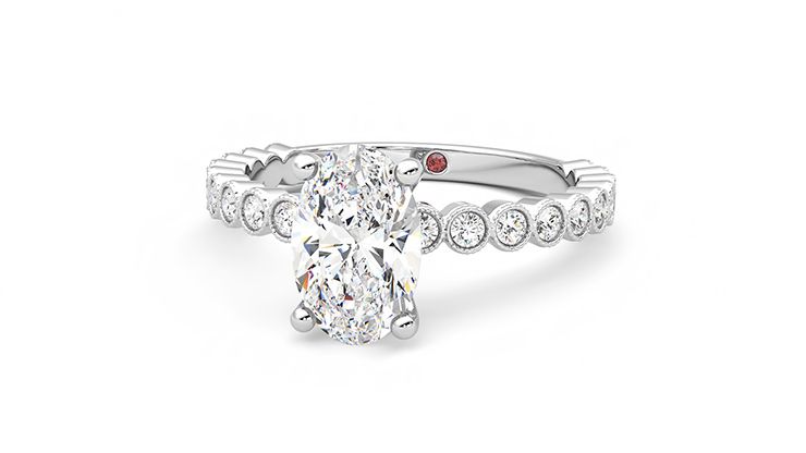 Taylor & Hart Flourish Oval Engagement Ring 360 degree image 27