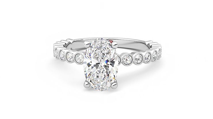 Taylor & Hart Flourish Oval Engagement Ring 360 degree image 28