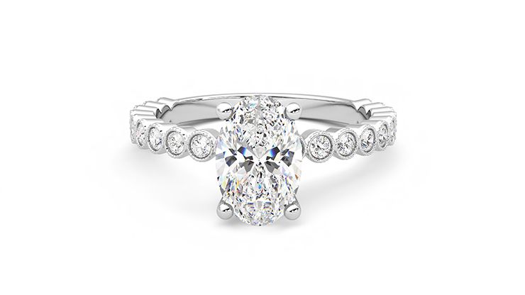 Taylor & Hart Flourish Oval Engagement Ring 360 degree image 29