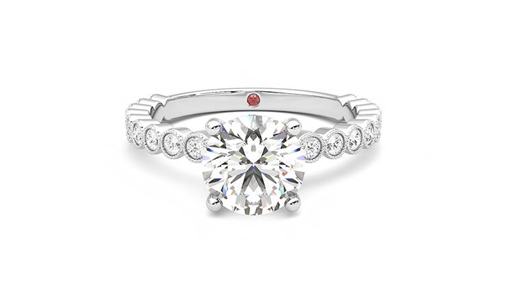 Taylor & Hart Flourish Round Engagement Ring 360 degree image 0