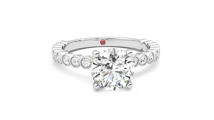 Taylor & Hart Flourish Round Engagement Ring 360 degree image 2