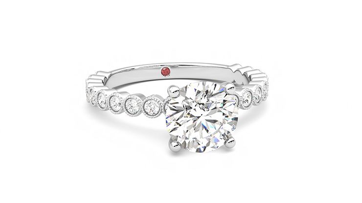 Taylor & Hart Flourish Round Engagement Ring 360 degree image 3