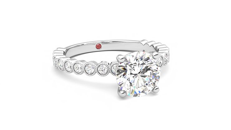 Taylor & Hart Flourish Round Engagement Ring 360 degree image 4